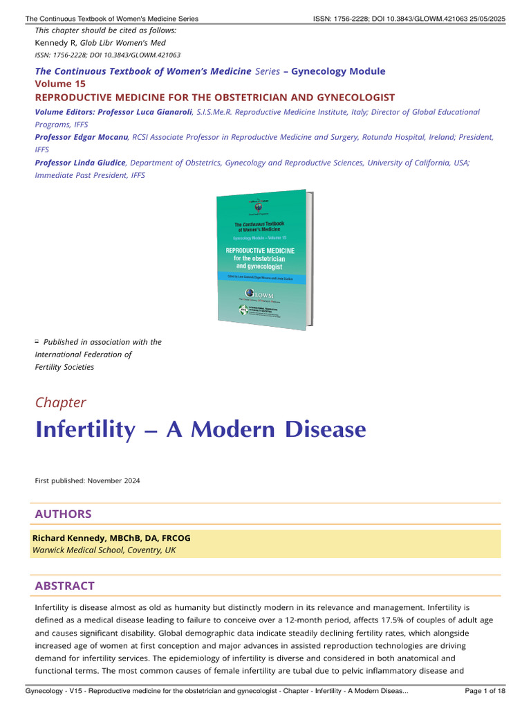 Understanding Modern Infertility | PDF | Infertility | In Vitro ...