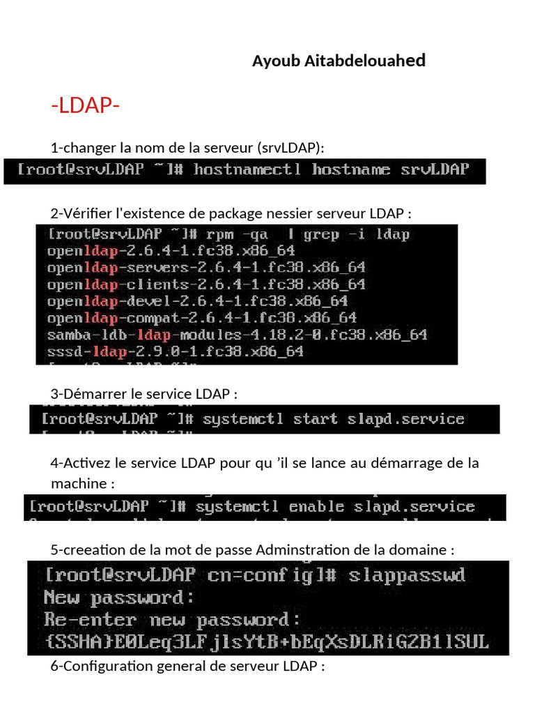 Configuration et gestion d'un serveur LDAP | PDF