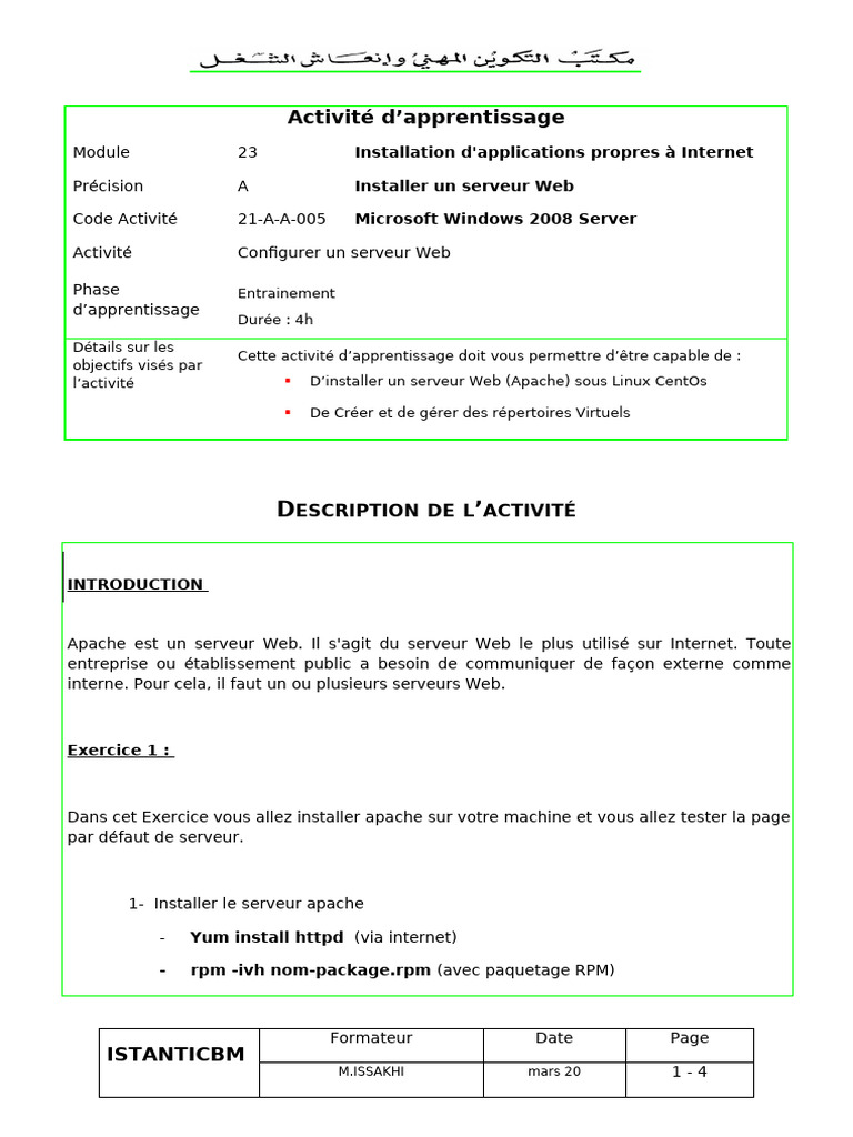 Installer et configurer Apache sous Linux | PDF | Apache HTTP Server ...