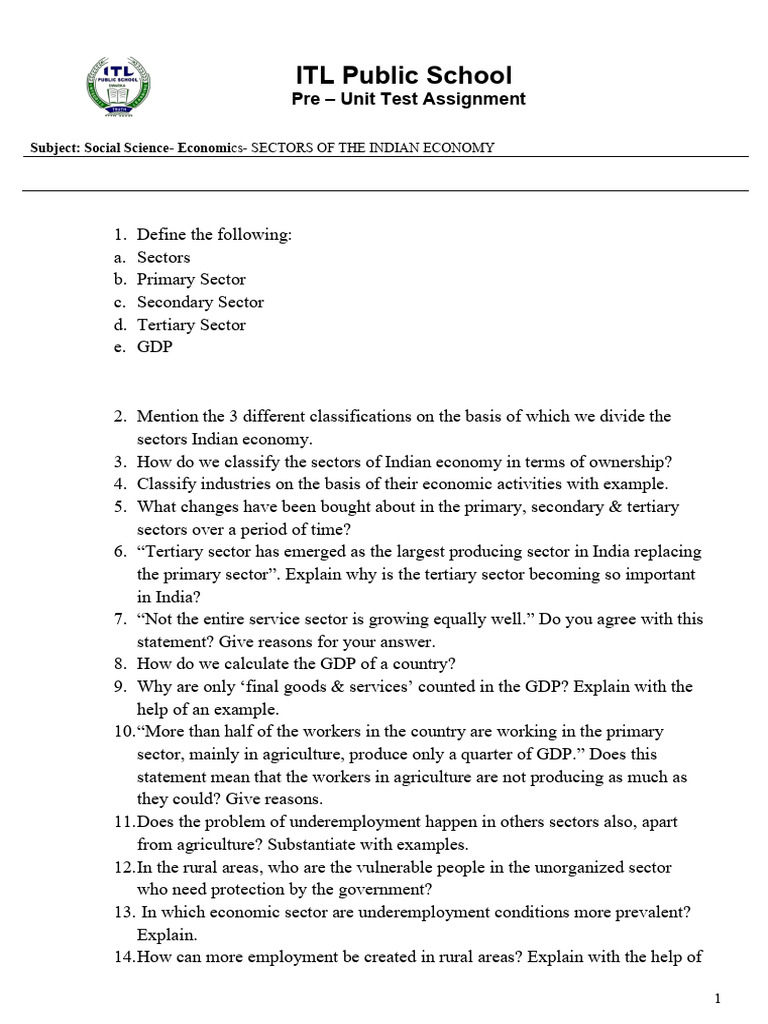 10th Economics Assignment | PDF