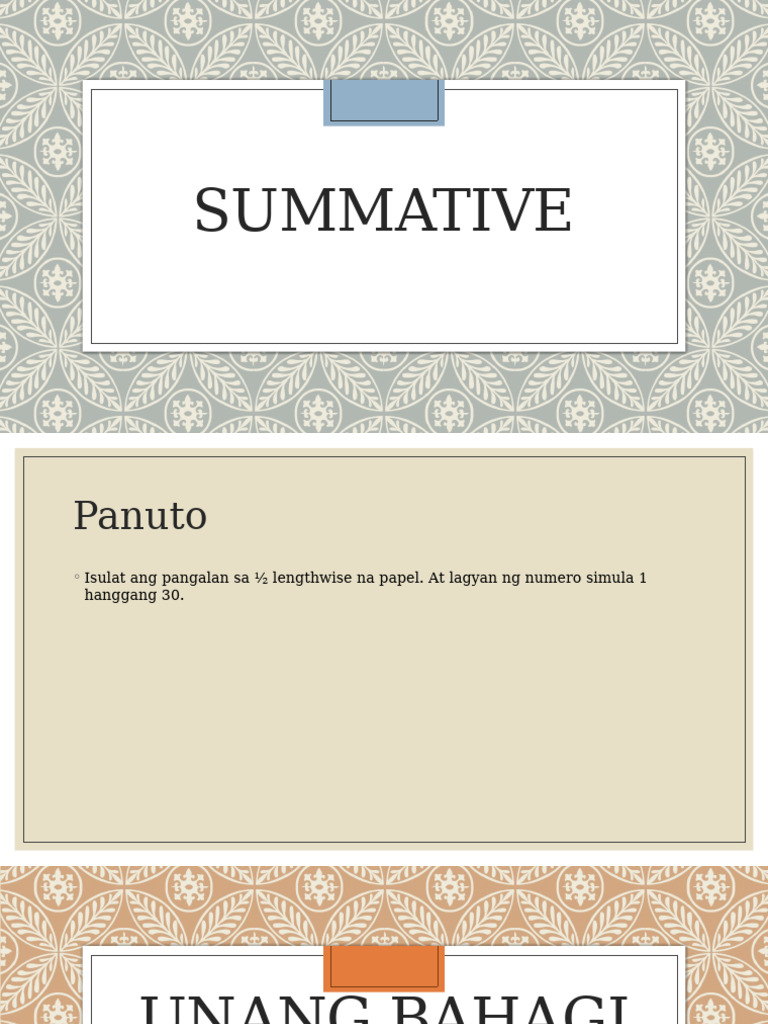 4th Quarter Filipino Summative | PDF