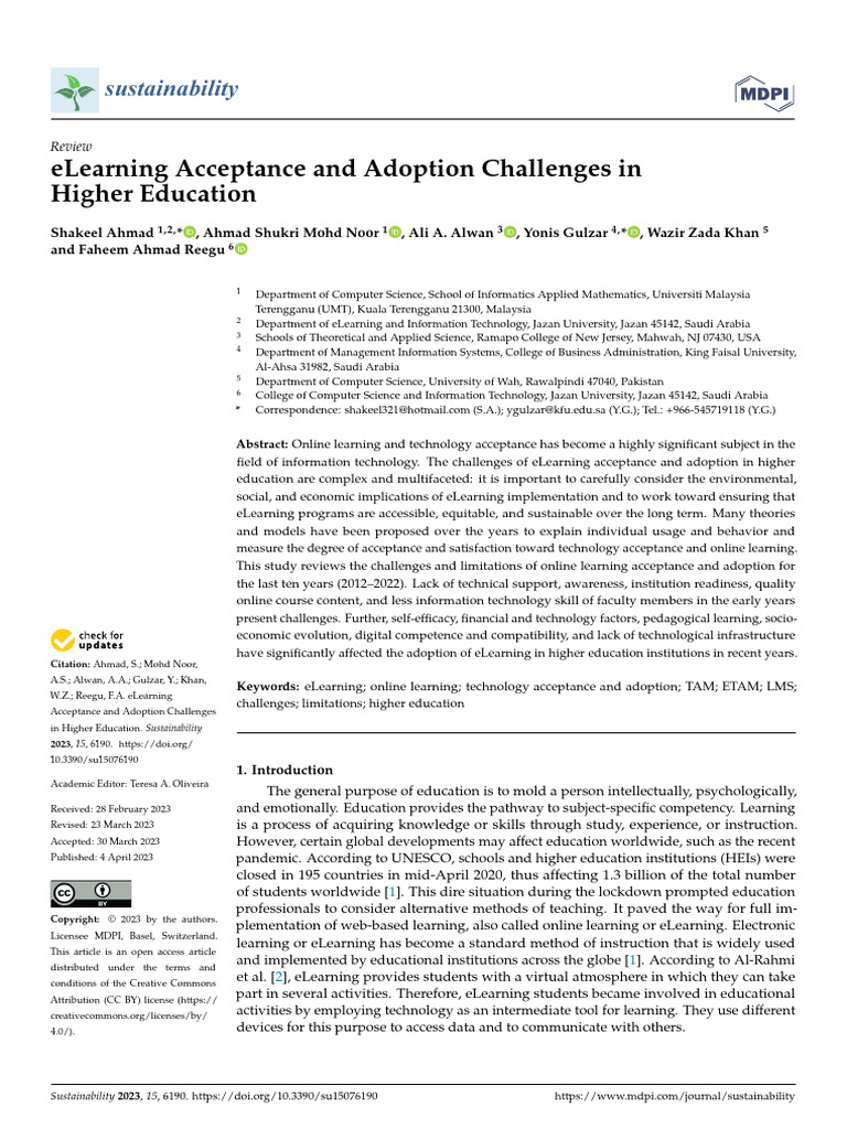 eLearning Adoption Challenges in Higher Ed | PDF | Educational ...