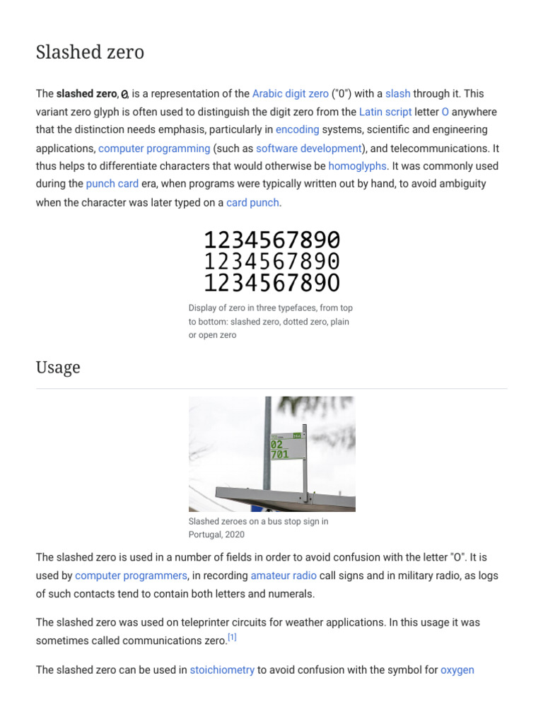 Slashed Zero - Wikipedia | PDF