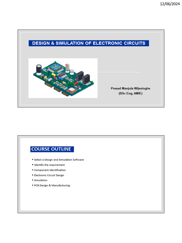 Design and Simulation of Electronoc Circuits | PDF | Circuit Design ...