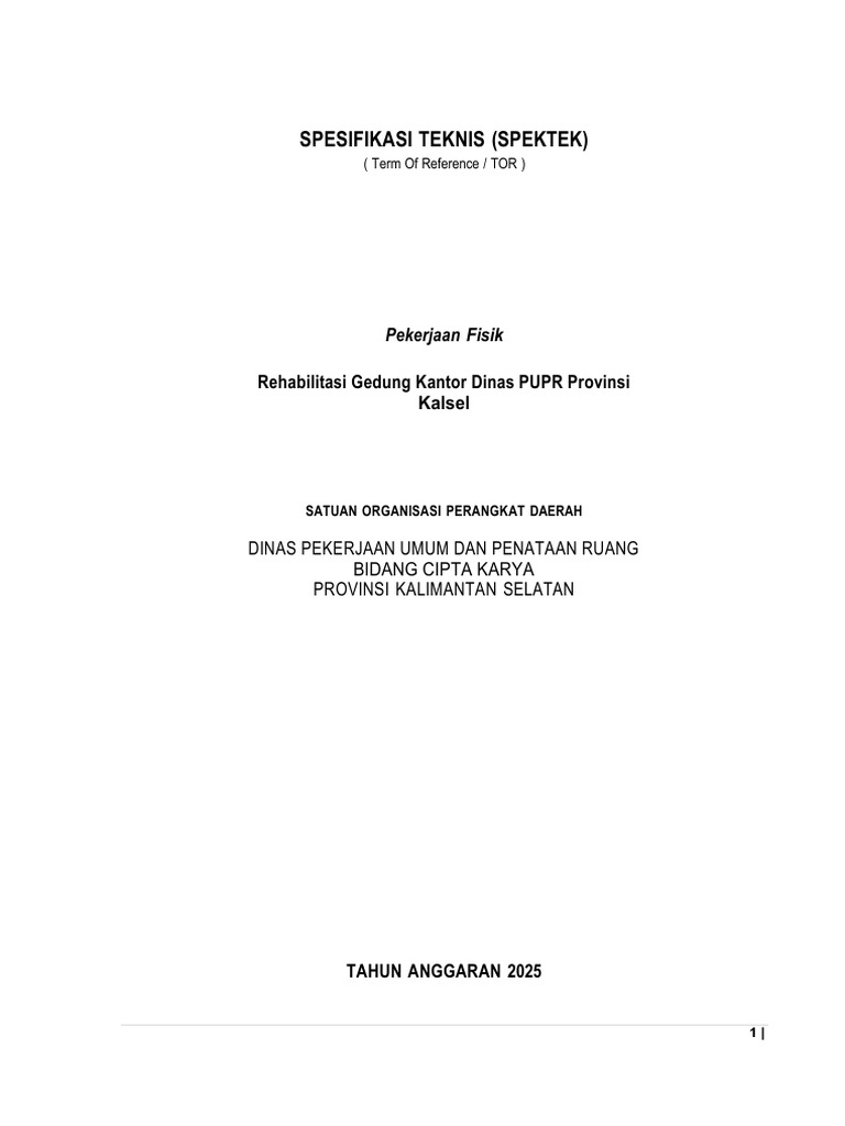 Spektek Kantor Pupr | PDF