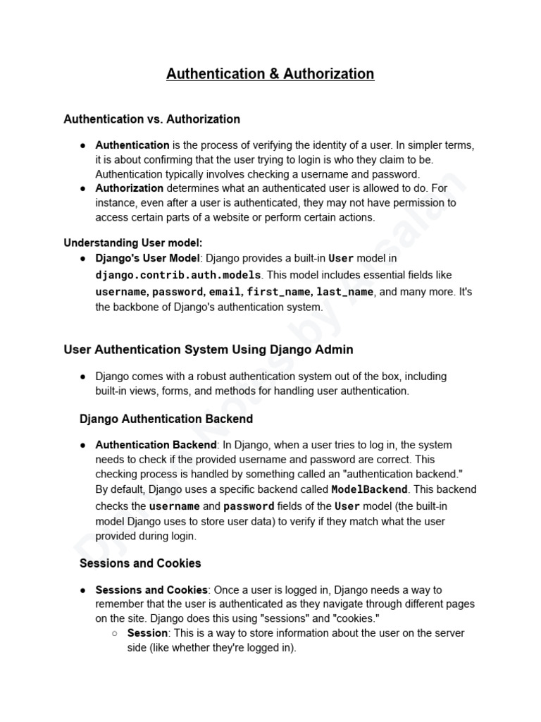 Django Authentication & Authorization Guide | PDF | Login | User ...
