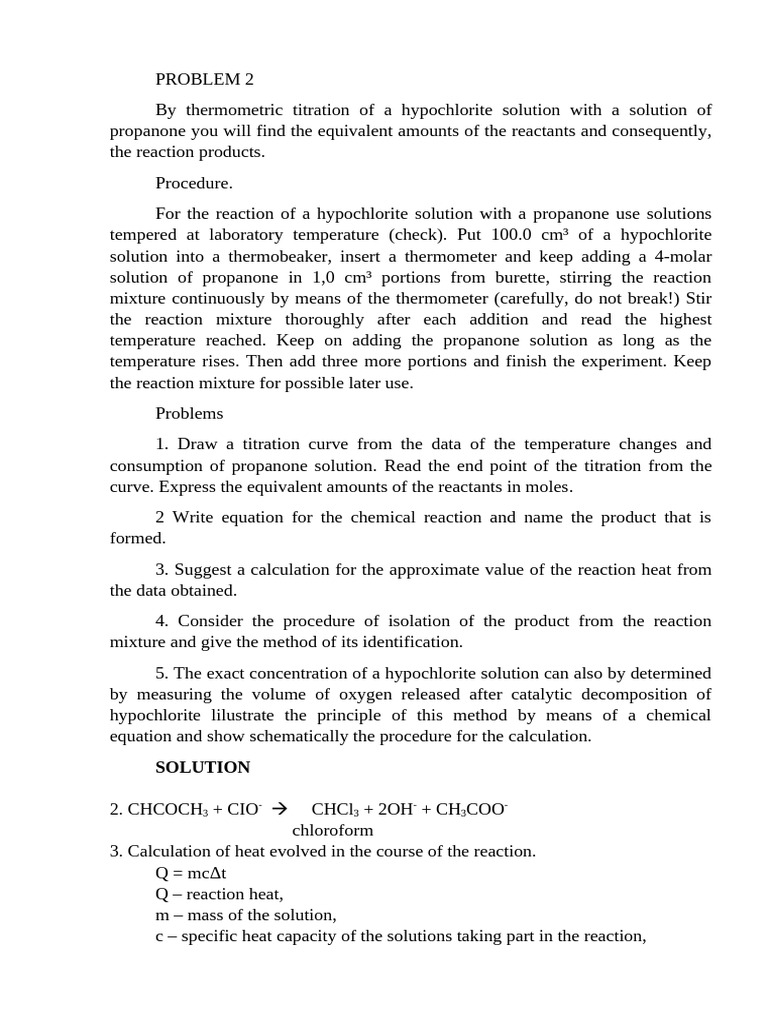 Problem 2 | PDF | Titration | Chemistry
