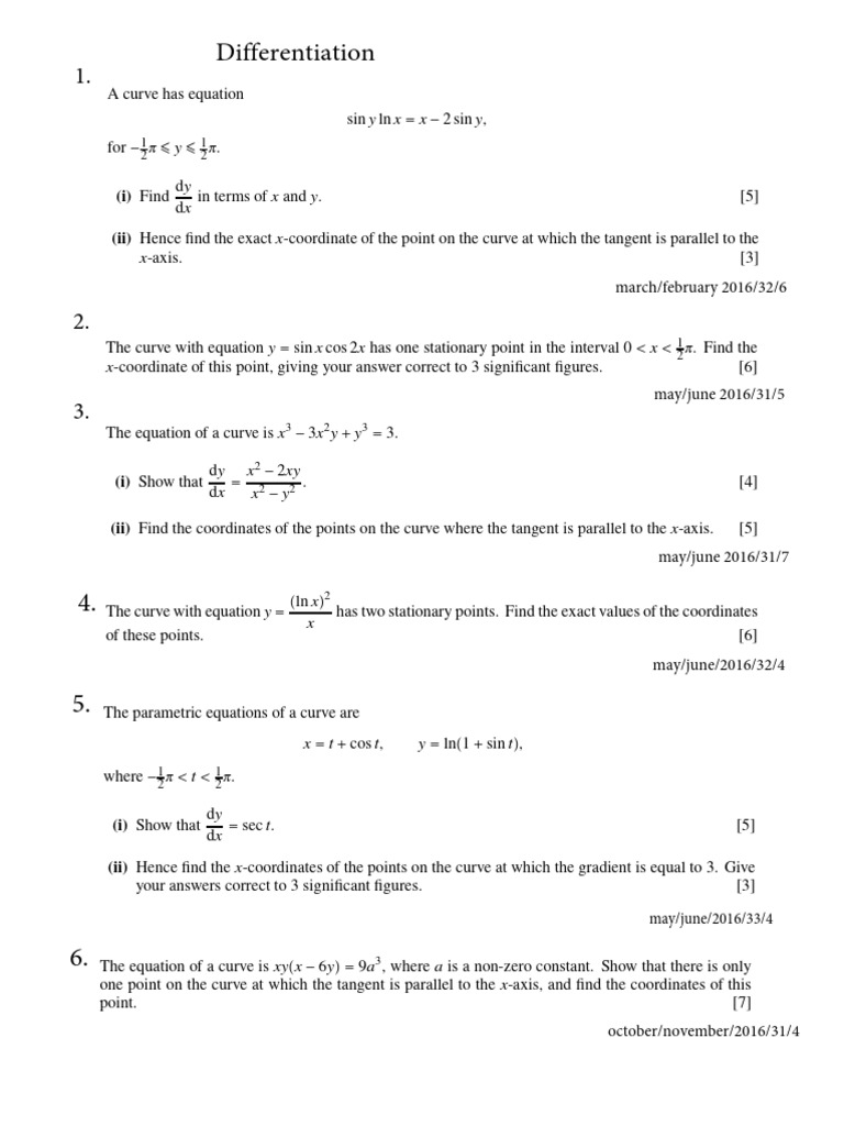 Chap 4 Differentiation 1 | PDF | Curve | Equations