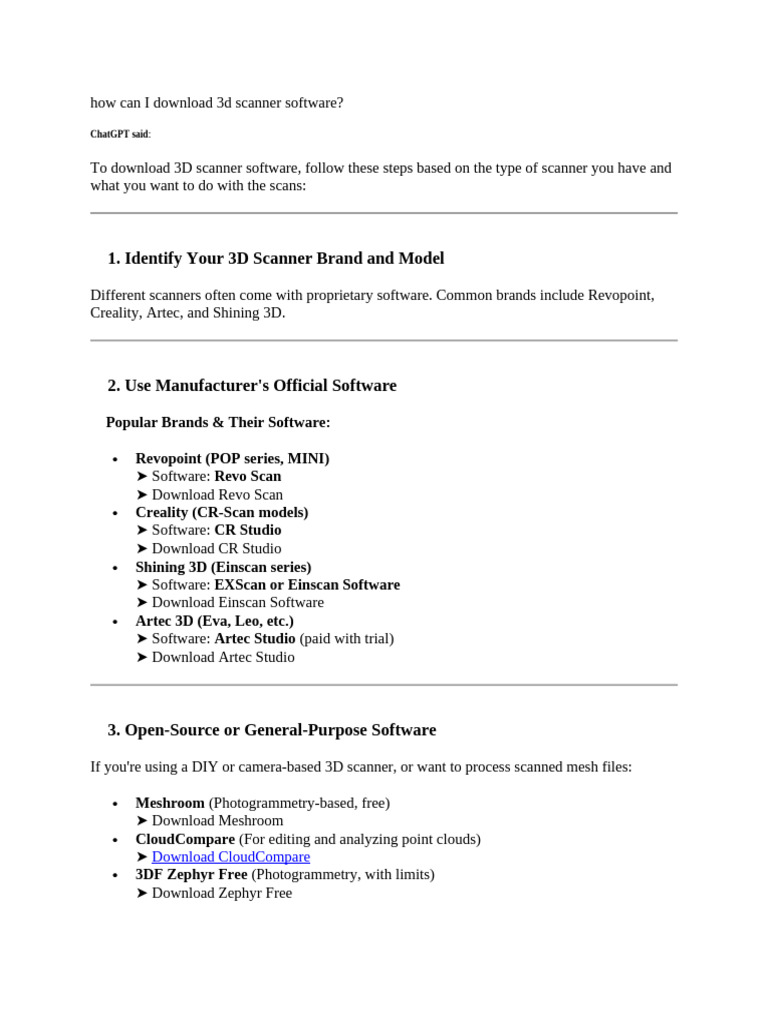 How Can I Download 3d Scanner Software | PDF