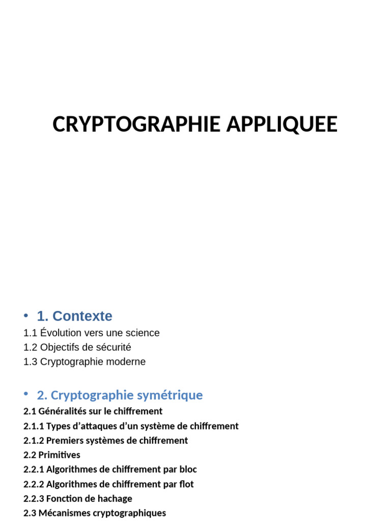 Cryptographie Appliquée et Sécurité | PDF | Public-key cryptography ...