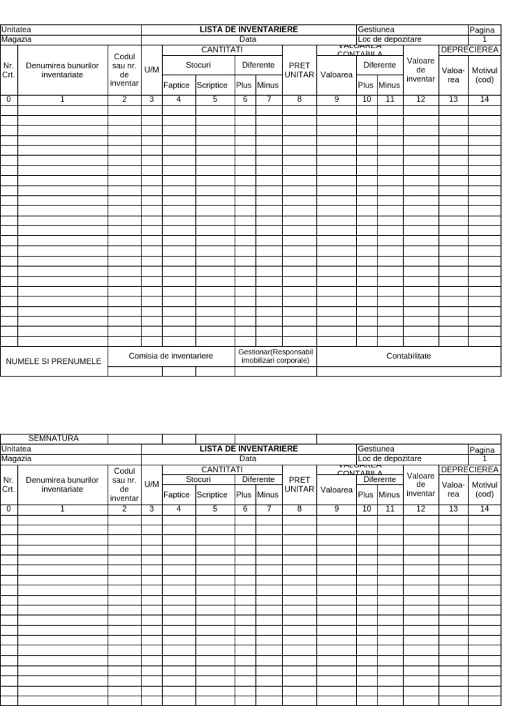Lista de Inventariere | PDF
