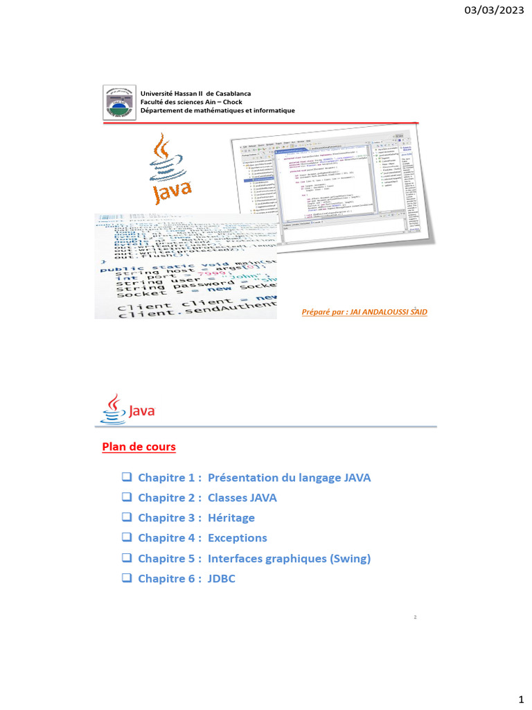 Introduction au langage Java et ses caractéristiques | PDF | Java ...