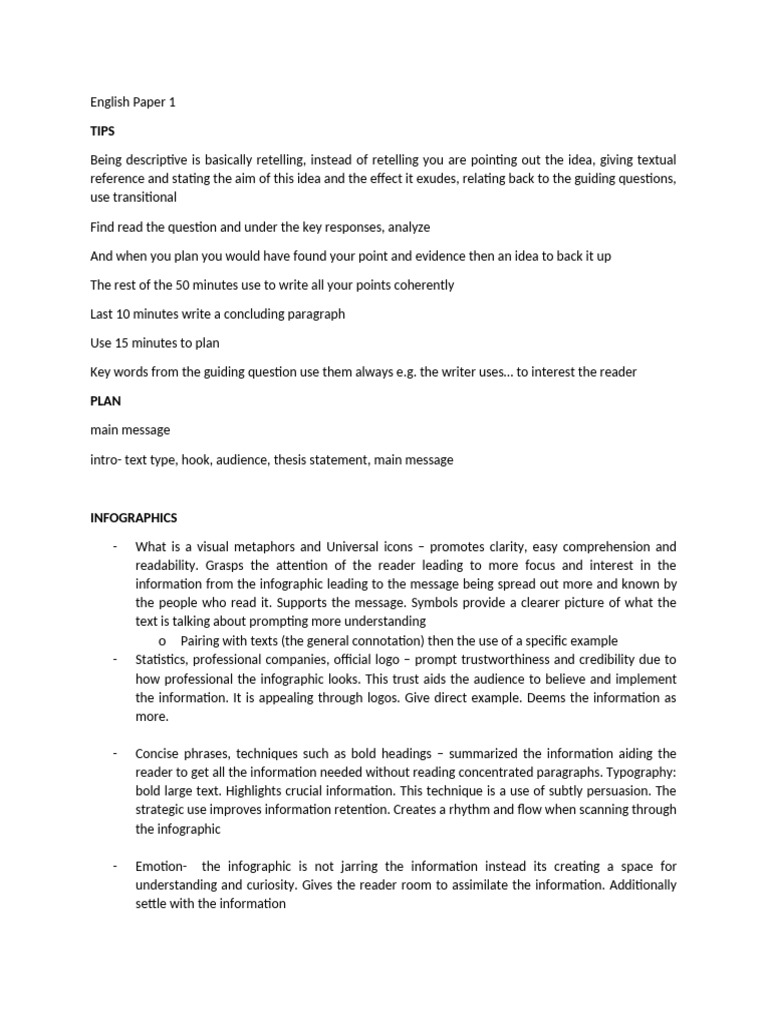 English Paper Writing Tips and Analysis | PDF | The Awakening (Chopin ...