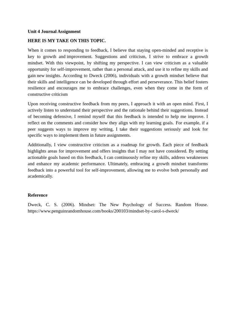 Unit 4 Jounal ASSIGNMENT | PDF