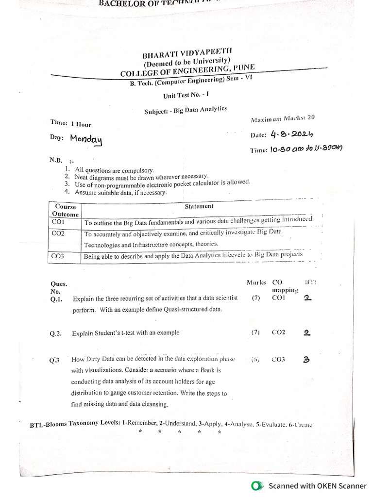 Sem VI QP | PDF