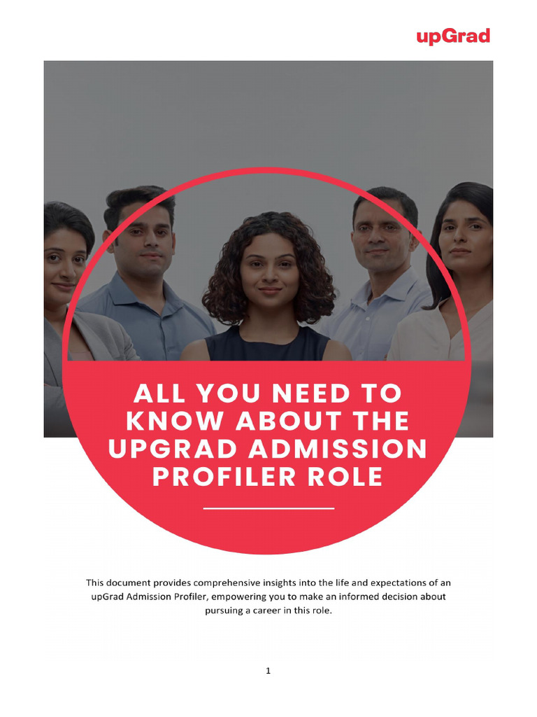 upGrad Admission Profiler Job Guide | PDF | Learning | Educational ...