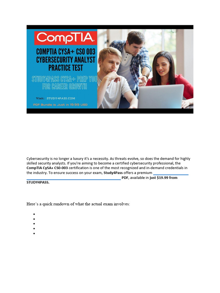 CySA+ CS0-003 Practice Test for $19.99 | PDF | Multiple Choice ...