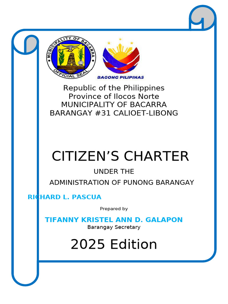 Bacarra Barangay #31 Citizen's Charter | PDF | Receipt | Identity Document