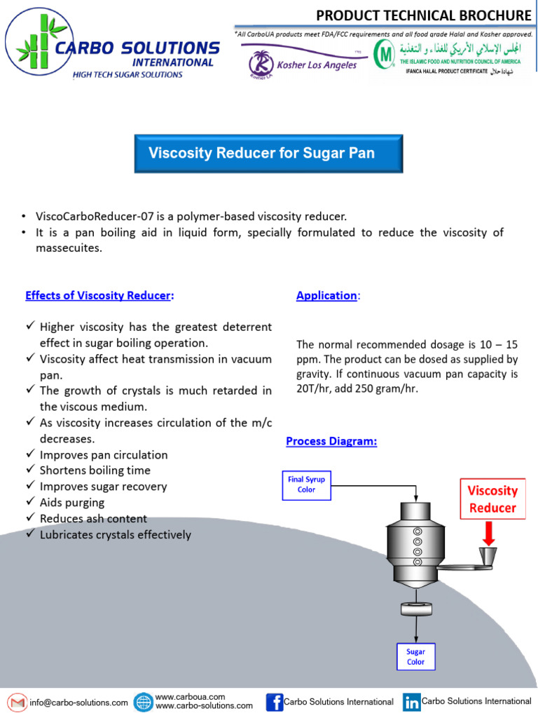 Viscosity Reducer For Sugar Pan Product Flyer | PDF