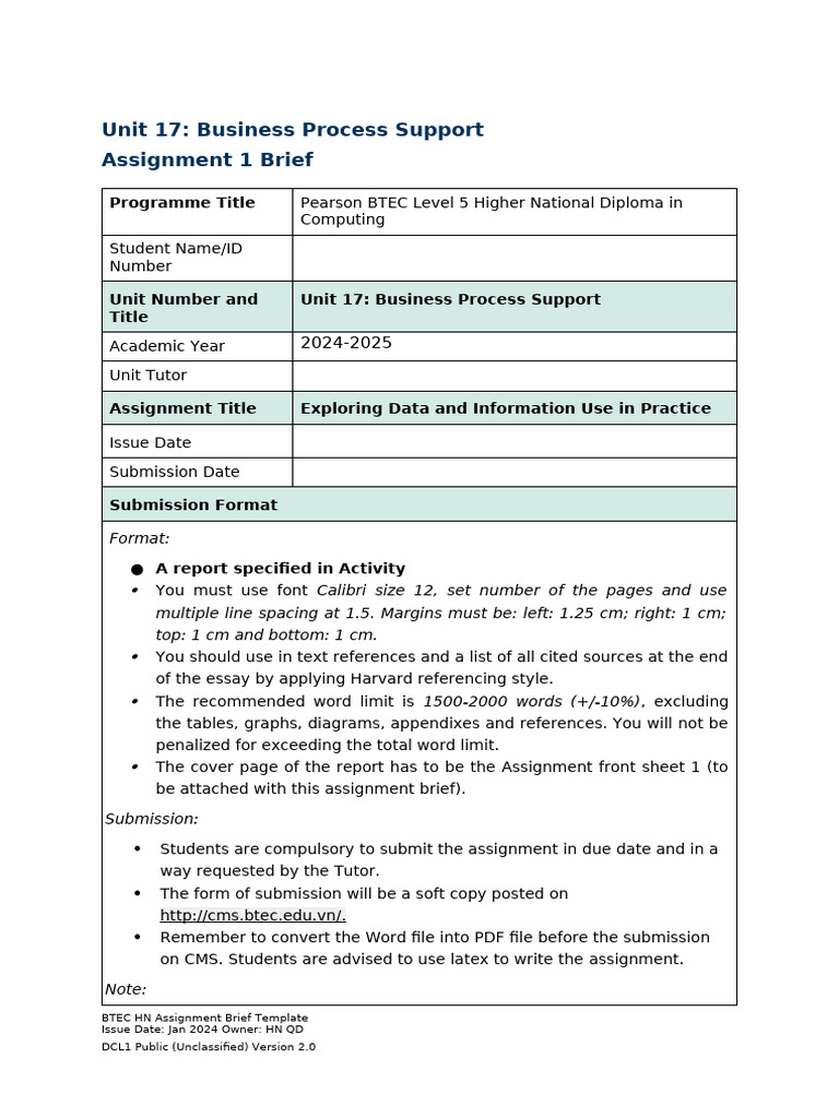 Business Process Support Assignment Guide | PDF | Inventory | Business ...