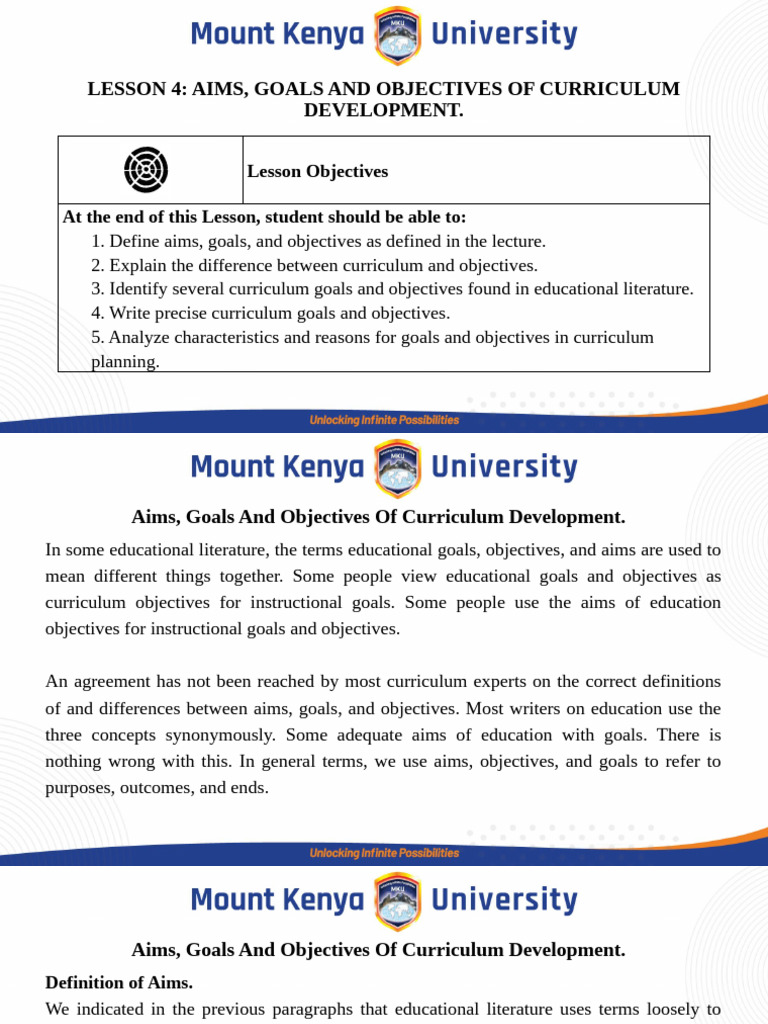 Curriculum Development Aims and Goals | PDF | Curriculum | Goal