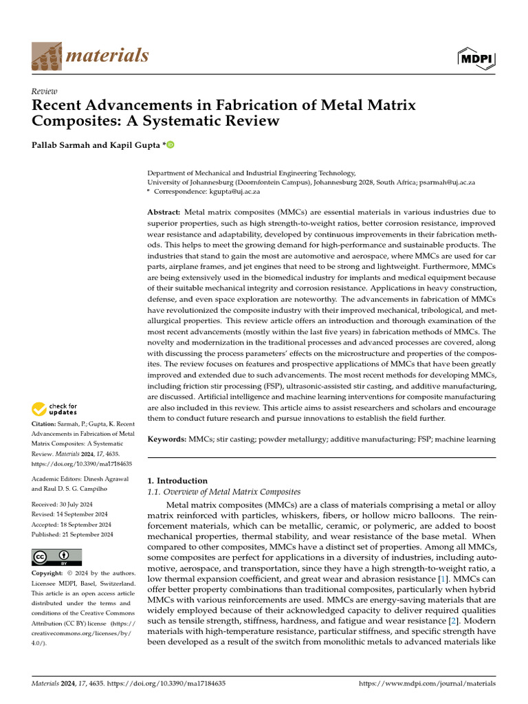 Advancements in Metal Matrix Composites | PDF | Composite Material ...