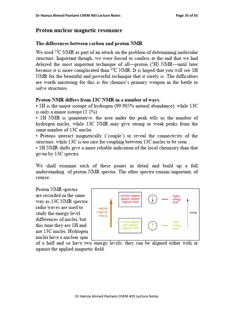 Understanding Proton NMR Spectra | PDF | Nuclear Magnetic Resonance ...