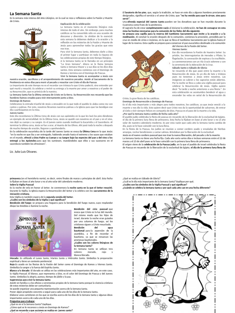 Semana Santa: Significado y Celebraciones | PDF | Pascua de ...