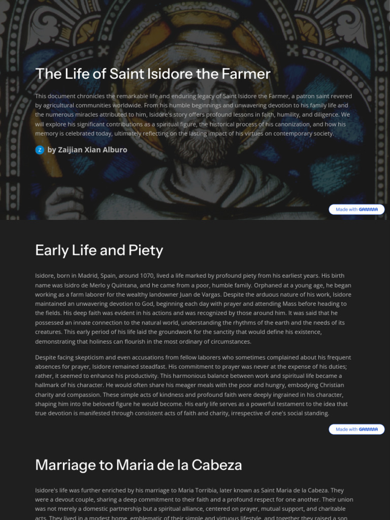 The Life of Saint Isidore The Farmer | PDF | Miracle | Saint