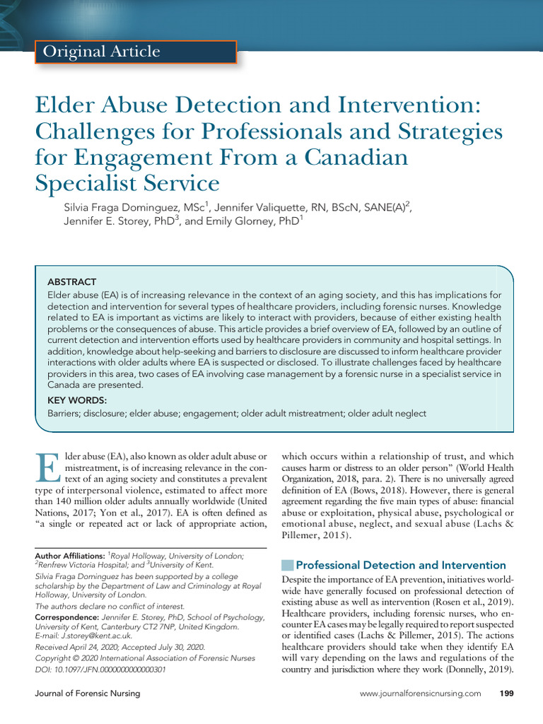 Elder Abuse Detection and Intervention Challenges.4 | PDF | Violence ...