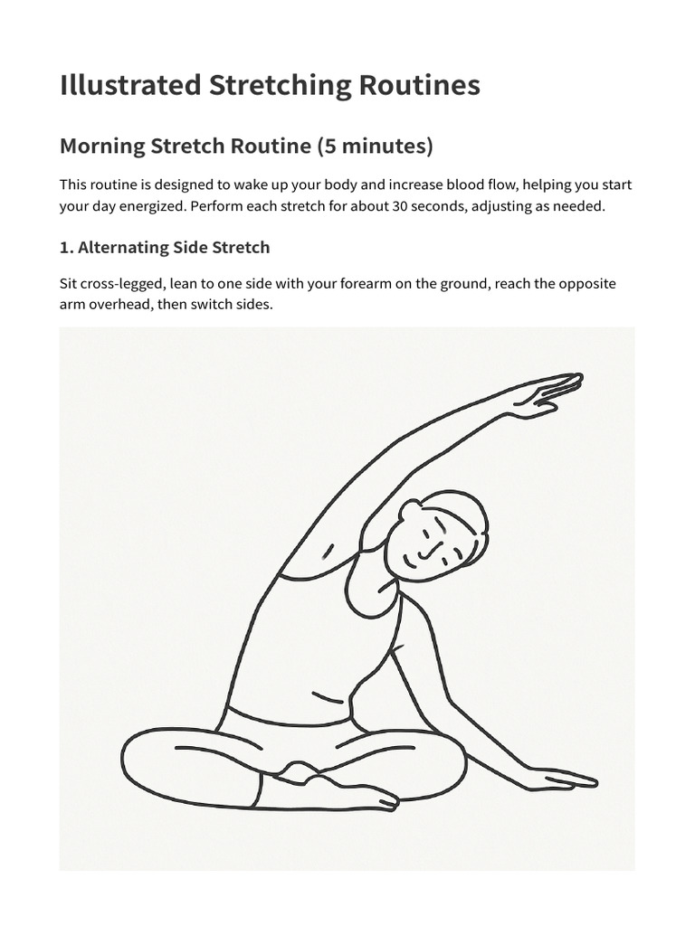 Illustrated Stretching Routines | PDF