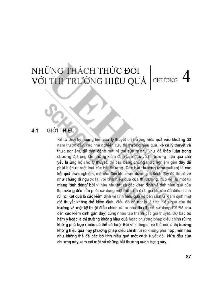 Chuong 4 - Những Thách Thức Đối Với Thị Trường Hiệu Quả | PDF