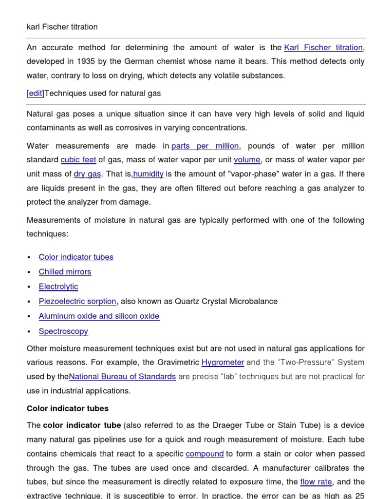Karl Fischer Titration PDF Chemistry