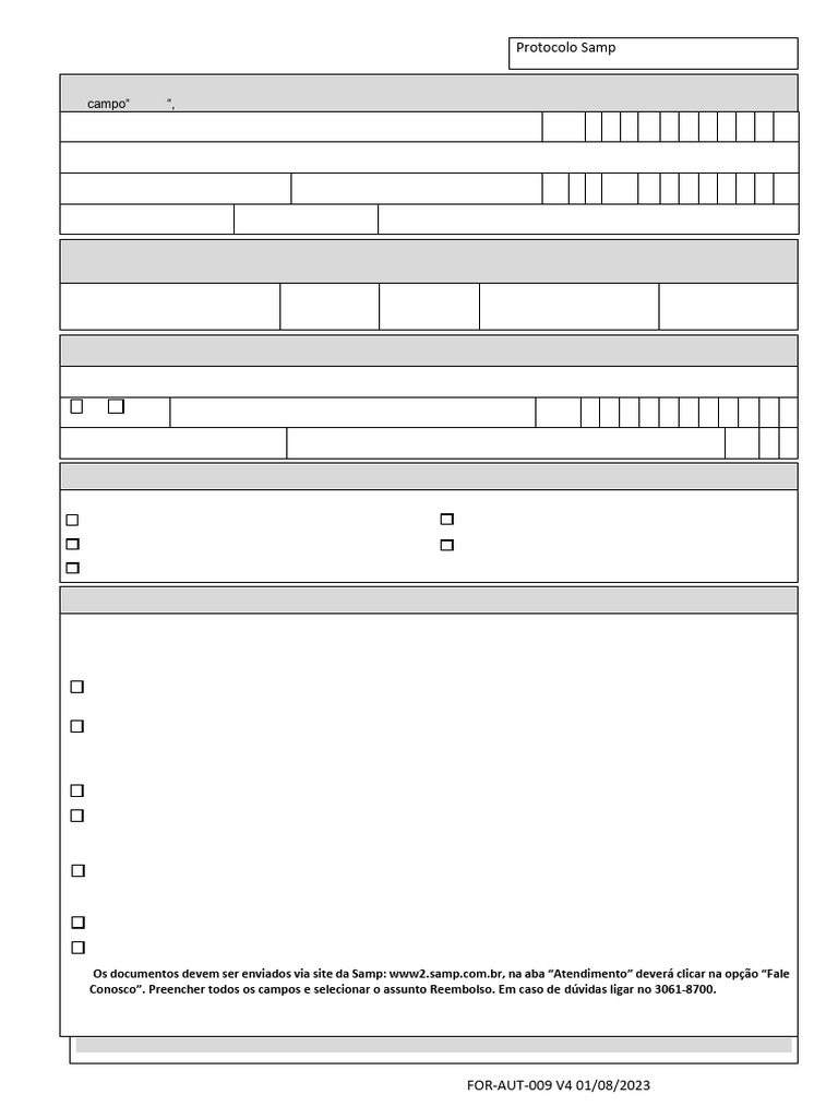 For-Aut-009.r04 Form. Requisicao de Reembolso - Beneficiario | PDF