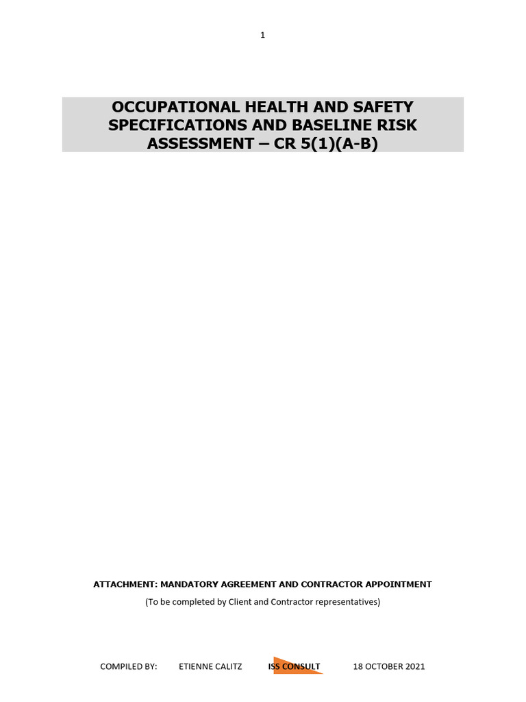 OHS Specifications for Umhlanga Road Project | PDF | Occupational ...