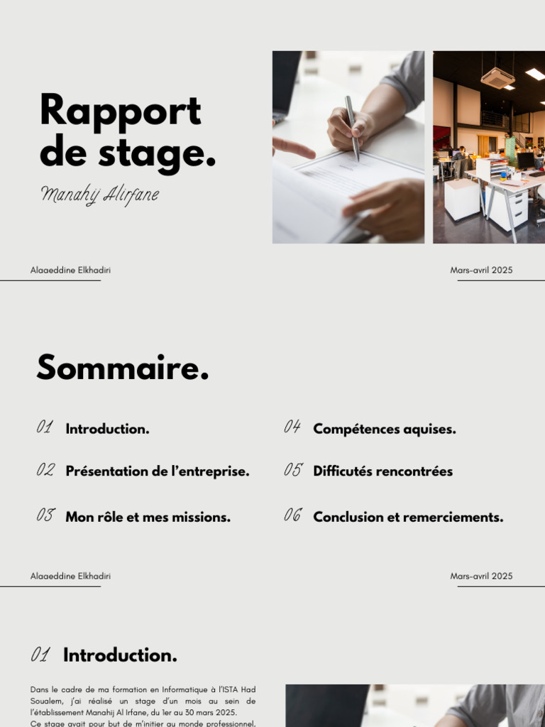 Rapport de stage en informatique 2025 | PDF | Informatique | Informatique