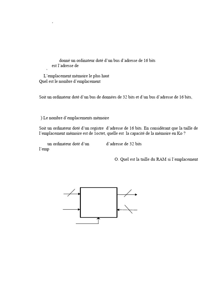 Structure Machine 2 : Mémoire et Bus | PDF