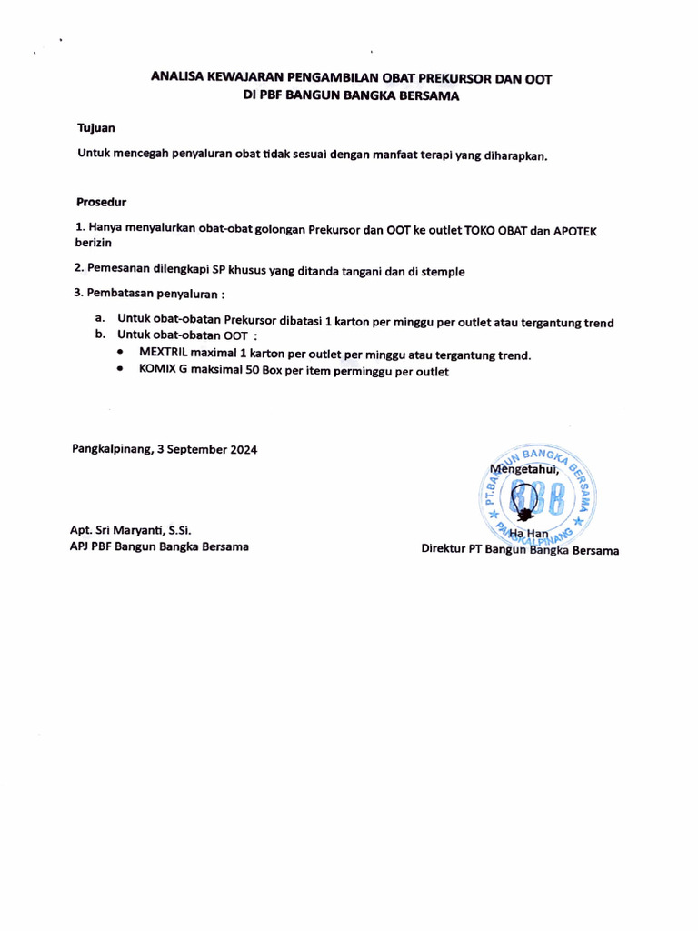 Analisa Penyaluran Obat Prekursor | PDF