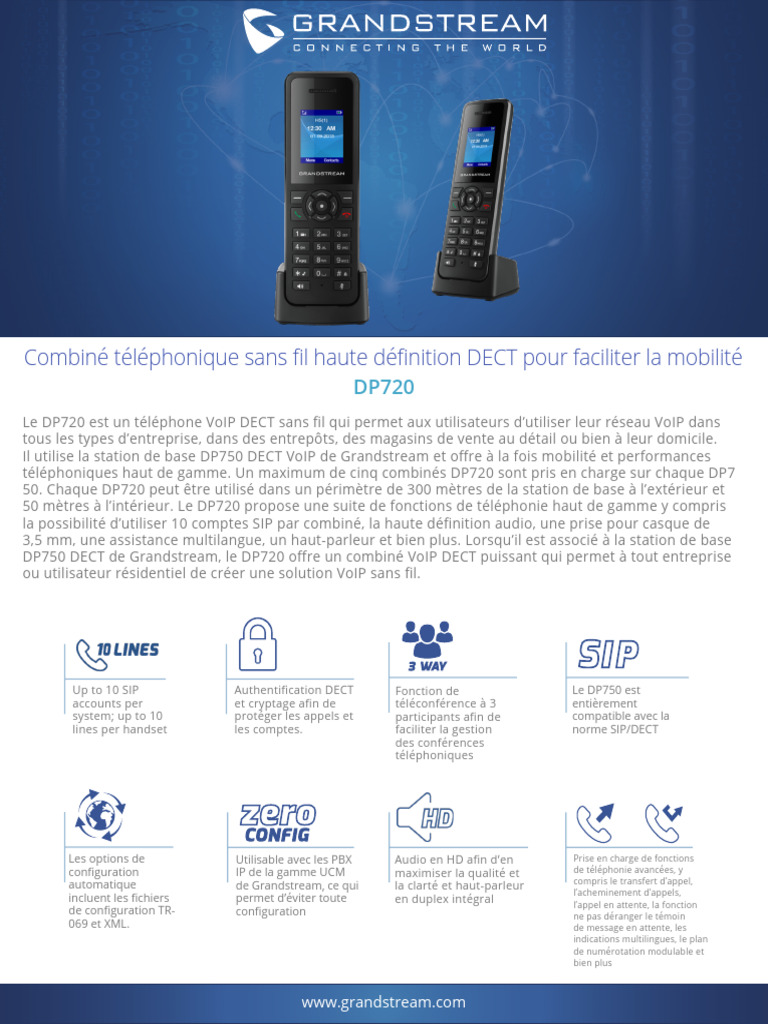 Téléphone DECT VoIP DP720 : Mobilité HD | PDF | Voix sur IP | séance d ...