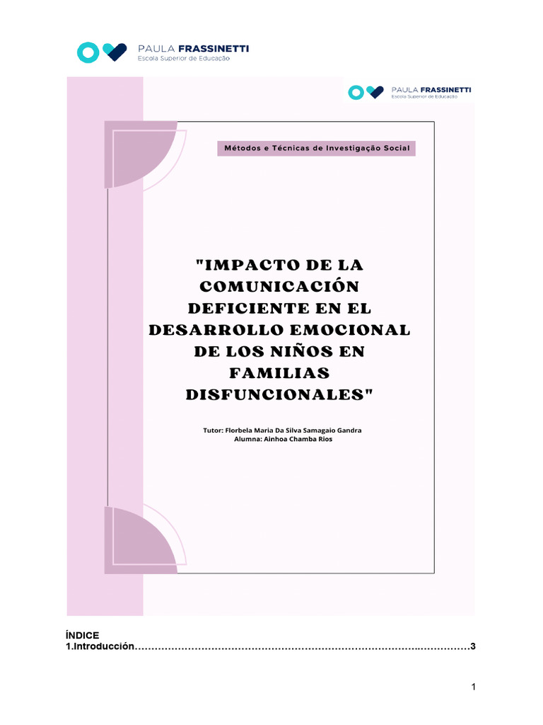 Comunicación Familiar y Desarrollo Infantil | PDF | Las emociones ...