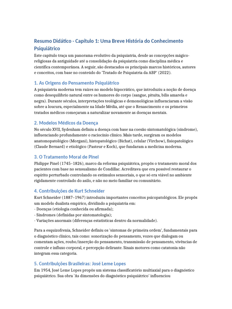História da Psiquiatria: Evolução e Contribuições | PDF | Psiquiatria ...