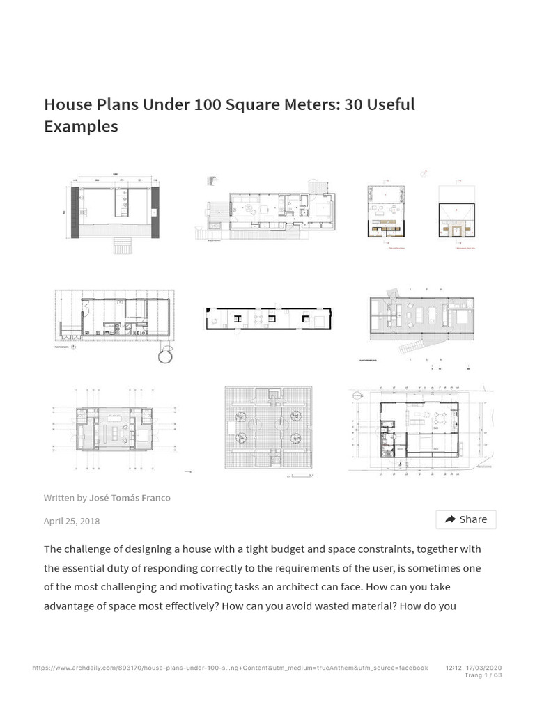 Free House Plans Under 100 m² | PDF | Environmental Design ...