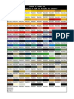 Tabela cores RAL 40 cores