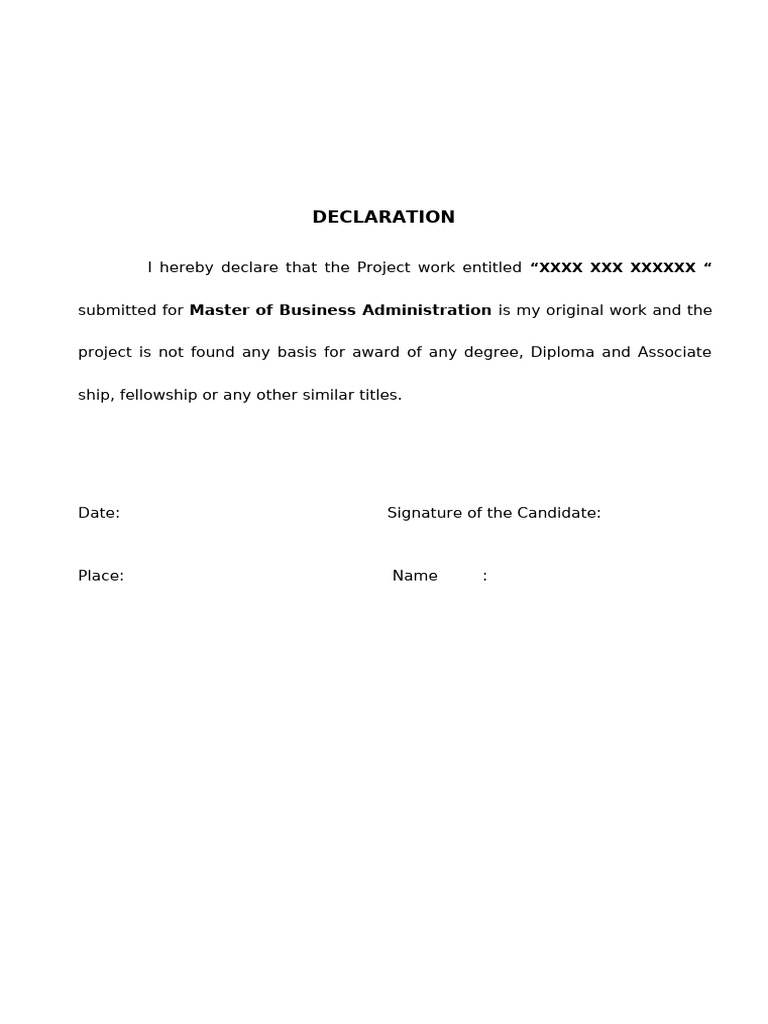 Declaration Student | PDF
