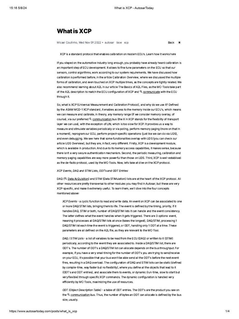Understanding the XCP Protocol in Automotive | PDF | Computer Science ...