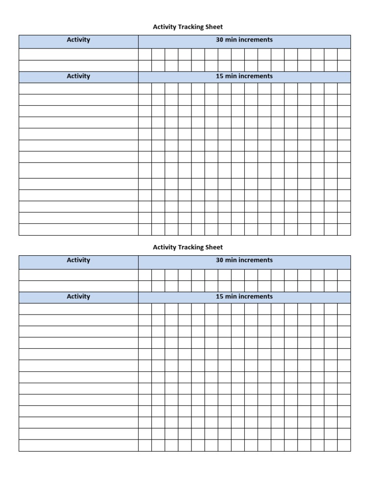 Activity Tracking Sheet PDF