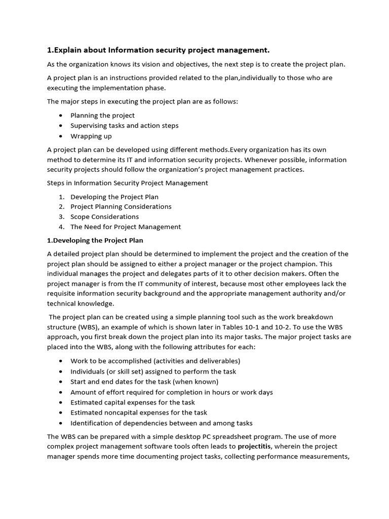 Information Security Project Management | PDF | Information Security ...