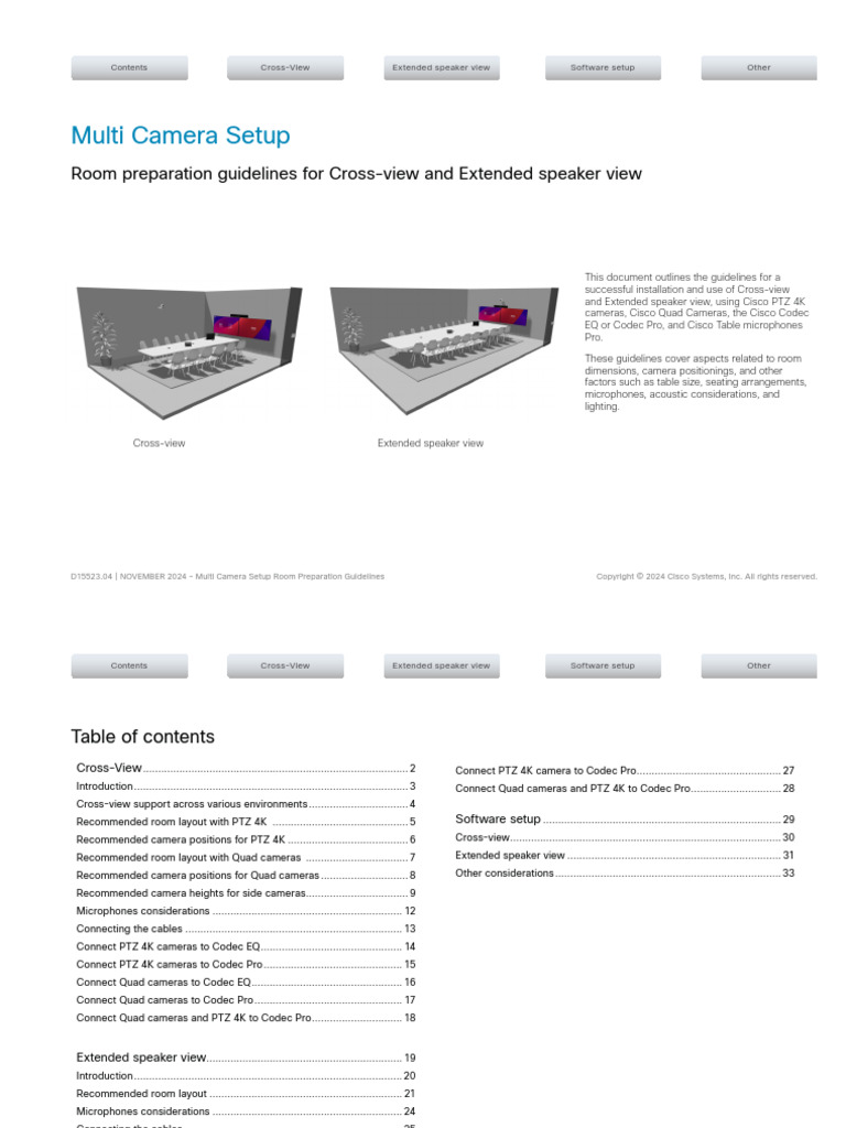 Cisco Cross-View Setup Guidelines | PDF | Hdmi | Camera