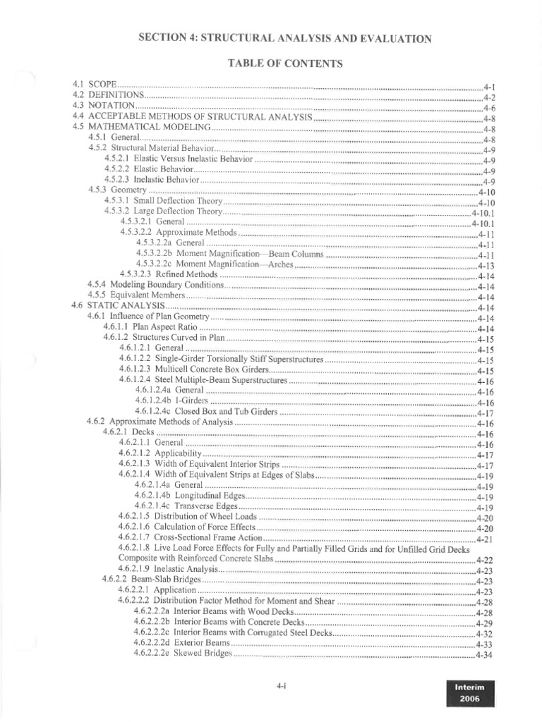AASHTO 2006 3ed Sect 4 - Structural Analysis and Evaluation | PDF