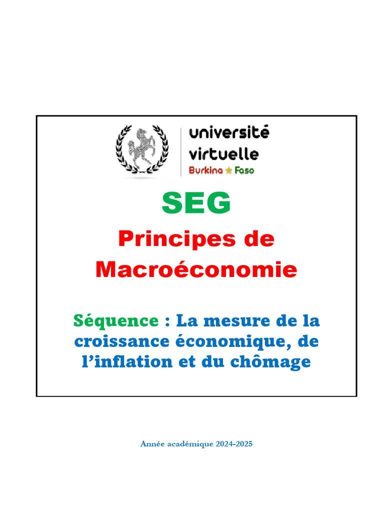 Mesure de la croissance, inflation et chômage | PDF | Produit intérieur ...